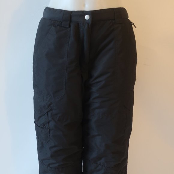 Womens Climate Control Black Cargo Pockets Ankle Zip Ski Snow Pants S * - Picture 3 of 10
